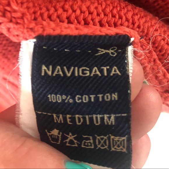 Navigata Classic Red Cotton Cardigan - Picture 2 of 6
